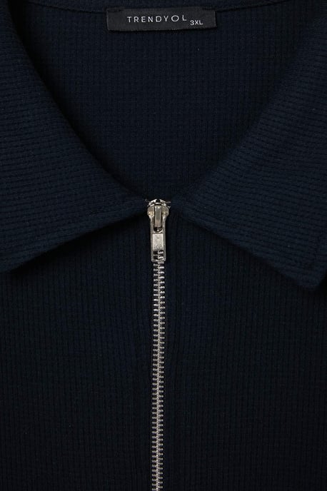 TRENDYOL MAN Herren Dunkelblau Einfarbig Lang Oversize Große Größen Sweatshirts - Image 5