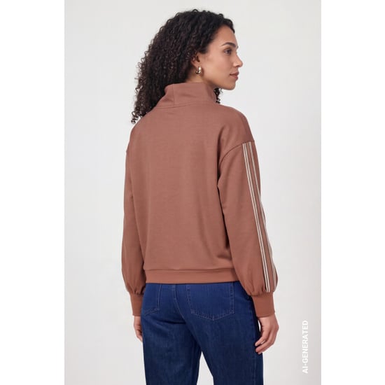 Monari Sweatshirt mit Streifen 810534 552 tiramisu - Image 5
