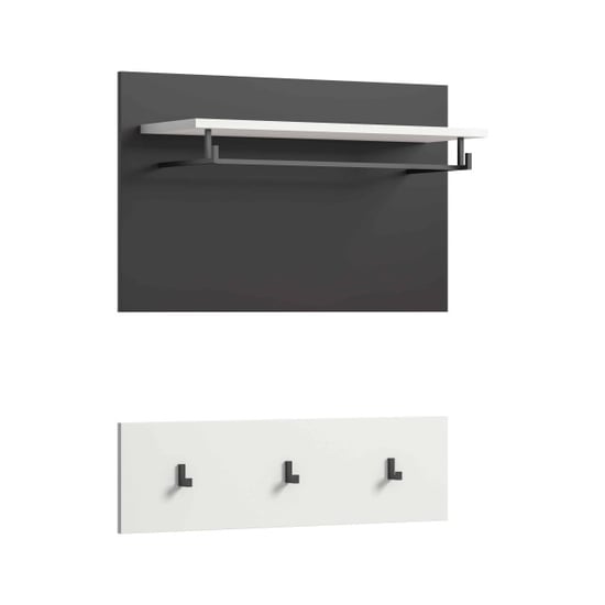 Furnilux Flurpaneel weiße Garderobe mit Ablagefach und Haken 80x73x27 cm - Image 1