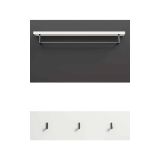 Furnilux Flurpaneel weiße Garderobe mit Ablagefach und Haken 80x73x27 cm - Image 3