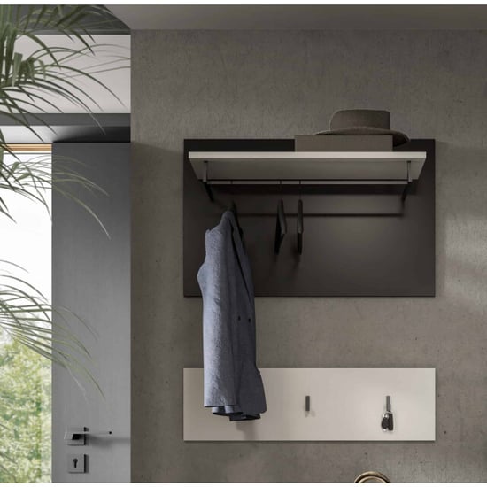 Furnilux Flurpaneel weiße Garderobe mit Ablagefach und Haken 80x73x27 cm - Image 5