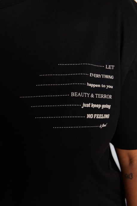 Trendyol Curve Damen Schwarz Slogan Kurz / Mini Kurz Casual T-Shirt Kleid Große Größen Kleid - Image 4