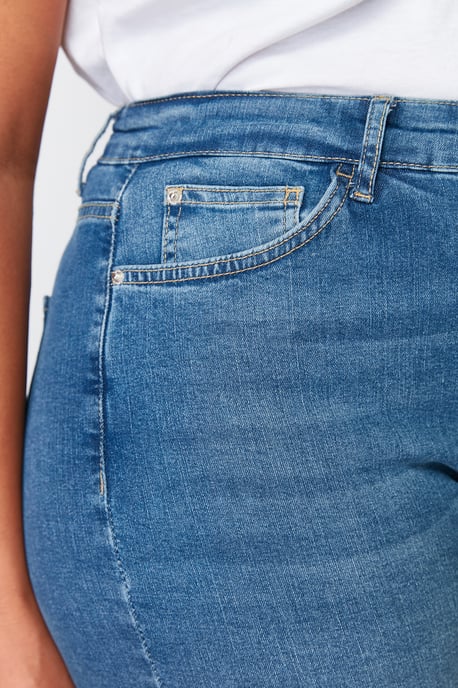 Trendyol Curve Damen Dunkelblau Einfarbig Skinny Hohe Taille Große Größen Jeans - Image 4