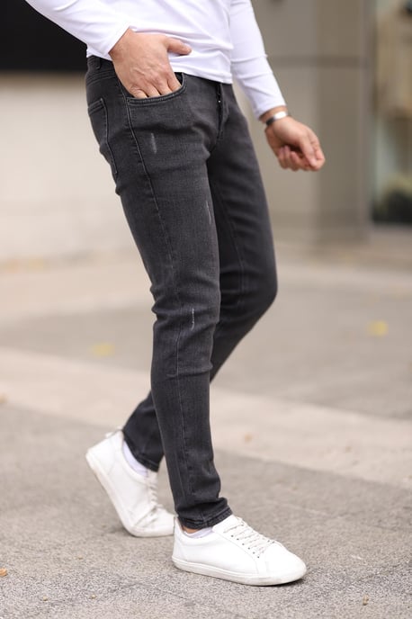 TRENDYOL MAN Herren Grau Einfarbig Skinny Normale Taille Jeans - Image 2