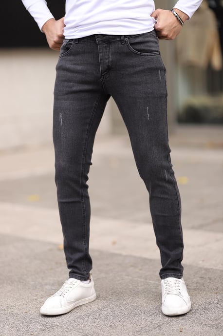 TRENDYOL MAN Herren Grau Einfarbig Skinny Normale Taille Jeans - Image 3