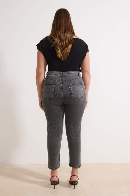 Trendyol Curve Damen Grau Einfarbig Skinny Hohe Taille Große Größen Jeans - Image 3