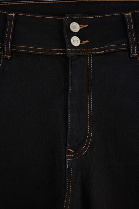 Trendyol Curve Damen Schwarz Einfarbig Skinny Normale Taille Große Größen Jeans - Image 4