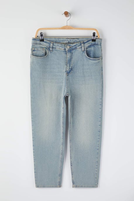 Trendyol Curve Damen Blau Einfarbig Skinny Hohe Taille Große Größen Jeans - Image 4