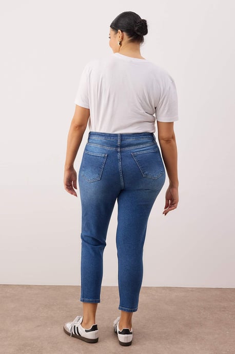 Trendyol Curve Damen Blau Einfarbig Skinny Hohe Taille Große Größen Jeans - Image 3