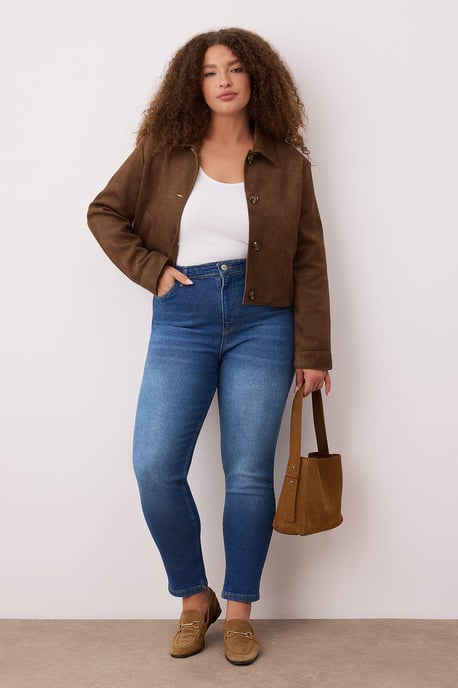 Trendyol Curve Damen Blau Einfarbig Skinny Hohe Taille Große Größen Jeans - Image 4
