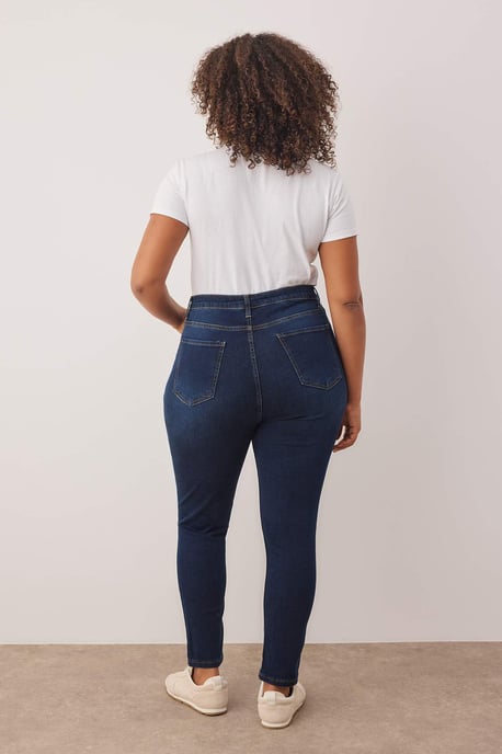Trendyol Curve Damen Blau Einfarbig Skinny Hohe Taille Große Größen Jeans - Image 3