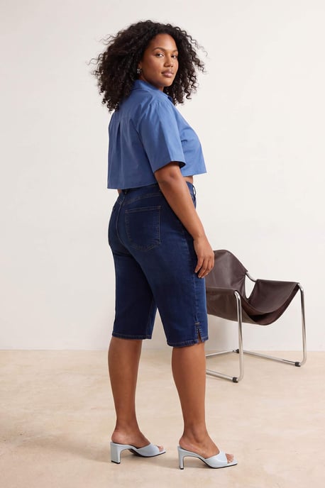 Trendyol Curve Damen Dunkelblau Einfarbig Skinny Hohe Taille Große Größen Jeans - Image 2