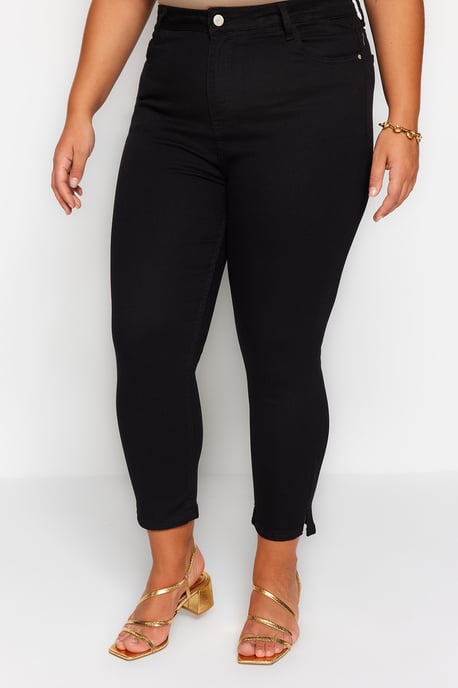 Trendyol Curve Damen Schwarz Einfarbig Skinny Hohe Taille Große Größen Jeans - Image 5