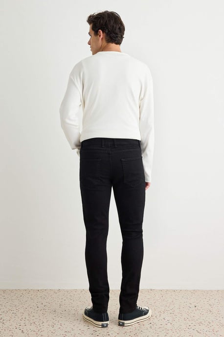 TRENDYOL MAN Herren Schwarz Einfarbig Skinny Normale Taille Jeans - Image 3