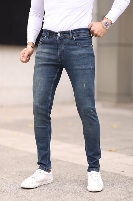 TRENDYOL MAN Herren Dunkelblau Einfarbig Skinny Normale Taille Jeans - Image 6