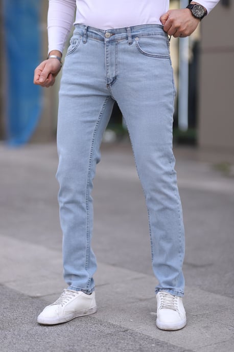 TRENDYOL MAN Herren Blau Einfarbig Skinny Normale Taille Jeans - Image 5