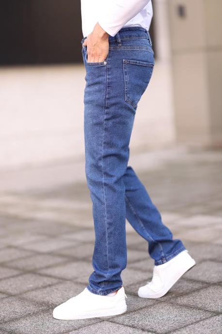 TRENDYOL MAN Herren Blau Einfarbig Skinny Normale Taille Jeans - Image 2