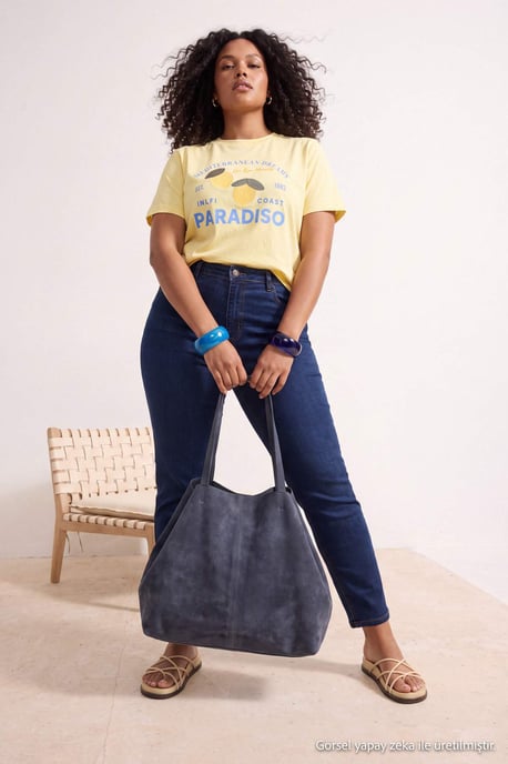Trendyol Curve Damen Dunkelblau Einfarbig Skinny Hohe Taille Große Größen Jeans - Image 6