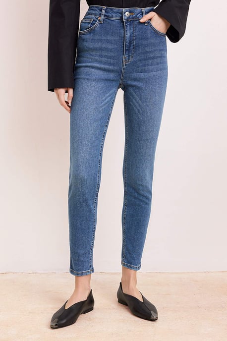 TRENDYOLMİLLA Damen Blau Einfarbig Skinny Hohe Taille Jeans - Image 2