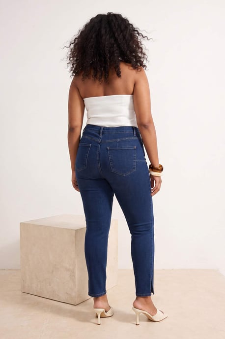 Trendyol Curve Damen Blau Einfarbig Skinny Hohe Taille Große Größen Jeans - Image 2