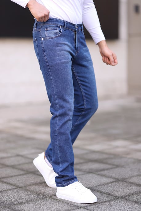 TRENDYOL MAN Herren Blau Einfarbig Skinny Normale Taille Jeans - Image 4