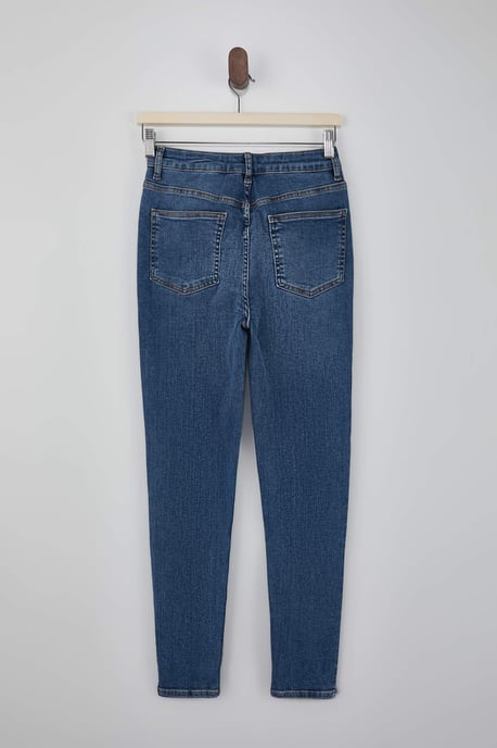 TRENDYOLMİLLA Damen Blau Einfarbig Skinny Hohe Taille Jeans - Image 5