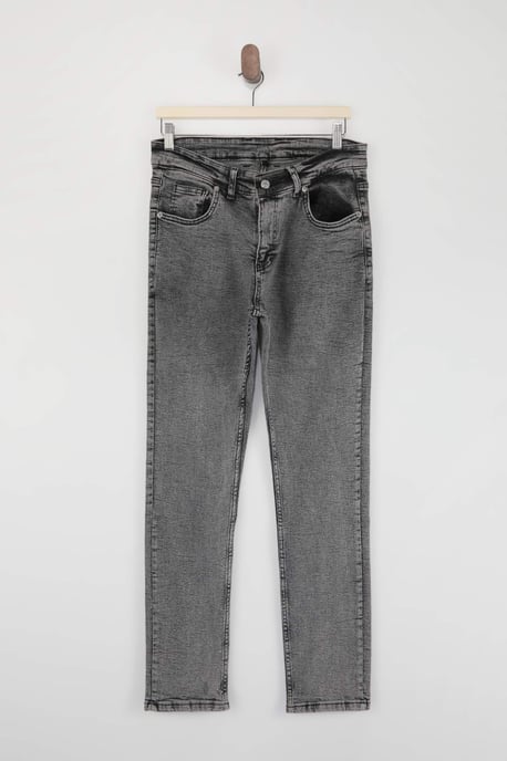 TRENDYOL MAN Herren Grau Einfarbig Skinny Normale Taille Jeans - Image 3