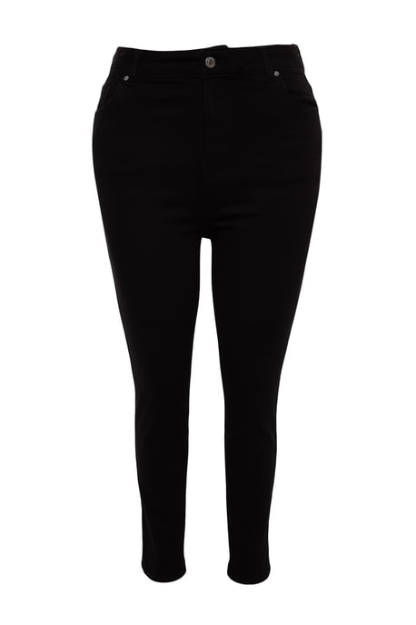 Trendyol Curve Damen Schwarz Einfarbig Skinny Hohe Taille Große Größen Jeans - Image 5