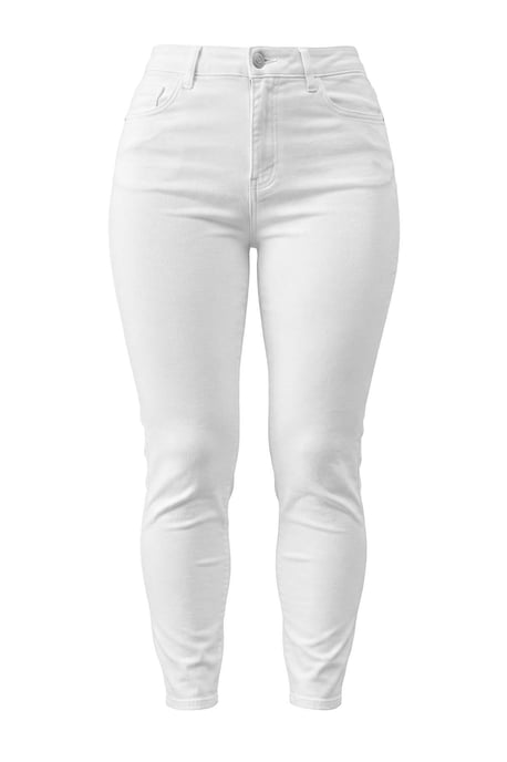 Trendyol Curve Damen Weiß Einfarbig Skinny Hohe Taille Große Größen Jeans - Image 4
