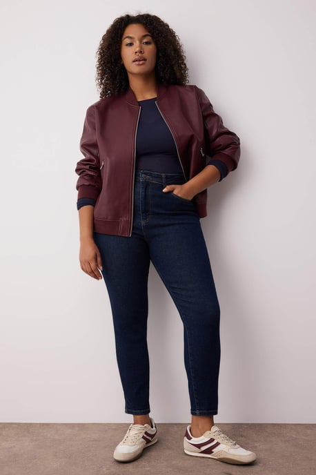 Trendyol Curve Damen Dunkelblau Einfarbig Skinny Hohe Taille Große Größen Jeans - Image 3