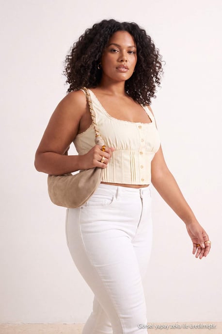 Trendyol Curve Damen Weiß Einfarbig Skinny Hohe Taille Große Größen Jeans - Image 6
