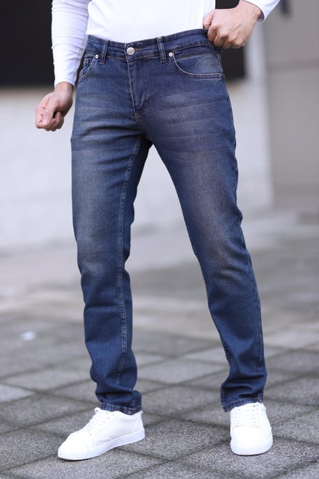 TRENDYOL MAN Herren Dunkelblau Einfarbig Skinny Normale Taille Jeans - Image 4