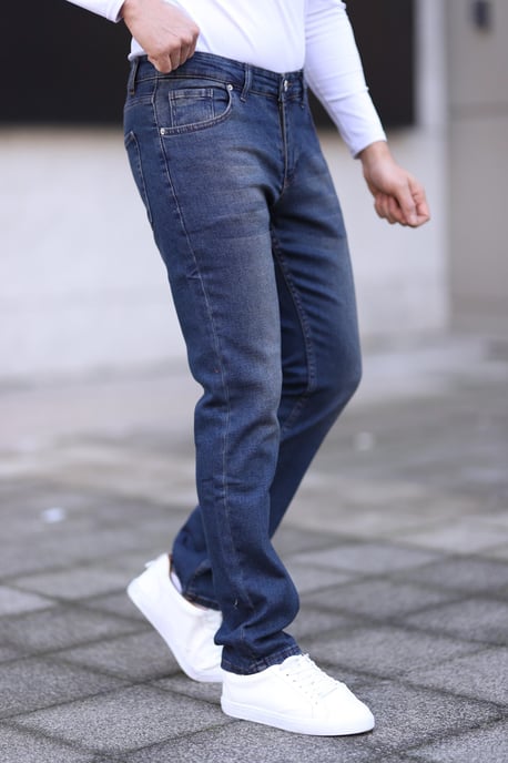 TRENDYOL MAN Herren Dunkelblau Einfarbig Skinny Normale Taille Jeans - Image 5