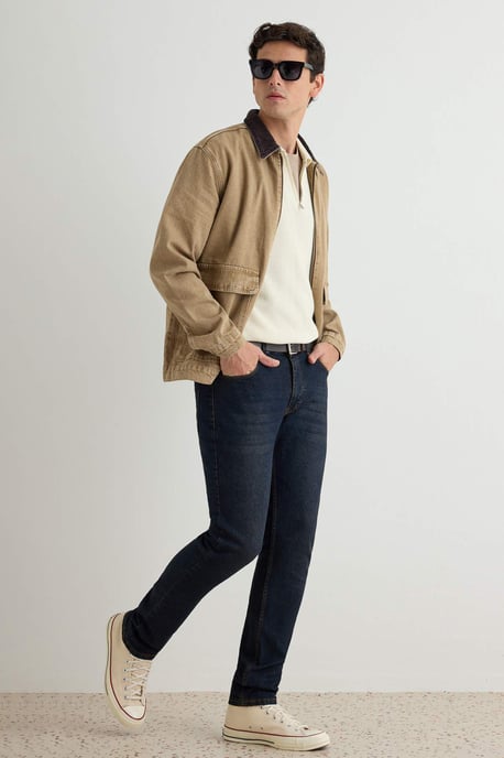 TRENDYOL MAN Herren Dunkelblau Einfarbig Skinny Normale Taille Jeans - Image 6
