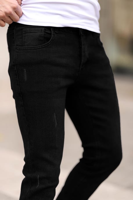 TRENDYOL MAN Herren Schwarz Einfarbig Skinny Normale Taille Jeans - Image 4