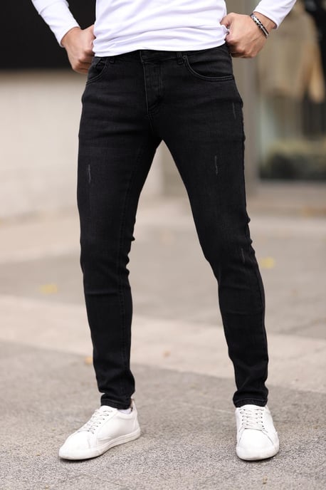 TRENDYOL MAN Herren Schwarz Einfarbig Skinny Normale Taille Jeans - Image 6
