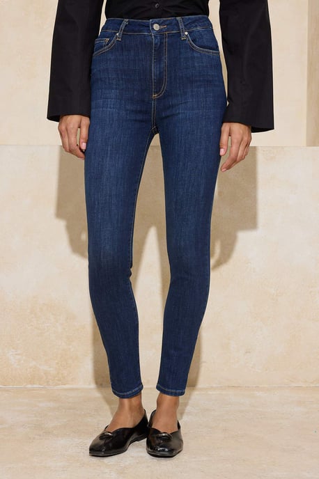 TRENDYOLMİLLA Damen Blau Einfarbig Skinny Hohe Taille Jeans - Image 2