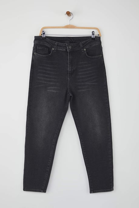 Trendyol Curve Damen Grau Einfarbig Skinny Hohe Taille Große Größen Jeans - Image 4