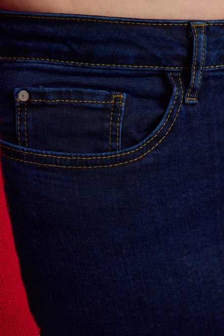 Trendyol Curve Damen Blau Einfarbig Skinny Hohe Taille Große Größen Jeans - Image 3