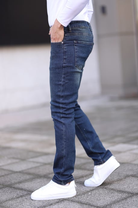 TRENDYOL MAN Herren Dunkelblau Einfarbig Skinny Normale Taille Jeans - Image 2