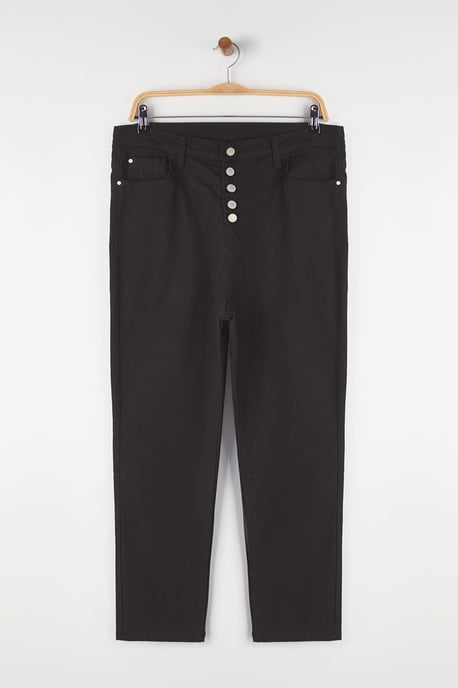 Trendyol Curve Damen Schwarz Einfarbig Skinny Hohe Taille Große Größen Jeans - Image 4