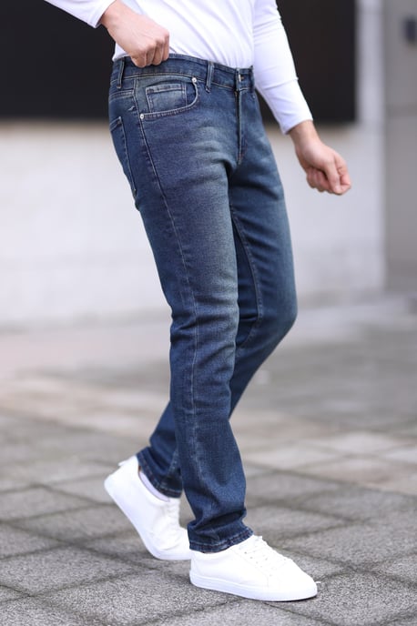 TRENDYOL MAN Herren Dunkelblau Einfarbig Skinny Normale Taille Jeans - Image 4
