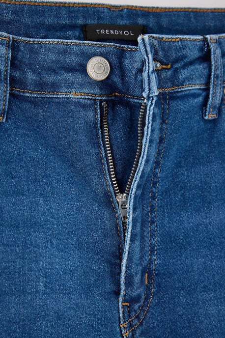Trendyol Curve Damen Blau Einfarbig Skinny Hohe Taille Große Größen Jeans - Image 5