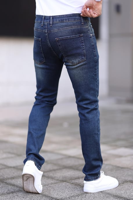 TRENDYOL MAN Herren Dunkelblau Einfarbig Skinny Normale Taille Jeans - Image 5