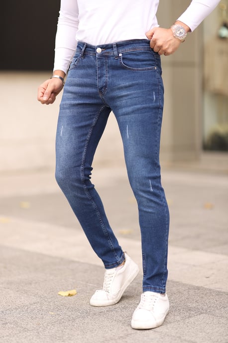 TRENDYOL MAN Herren Dunkelblau Einfarbig Skinny Normale Taille Jeans - Image 6