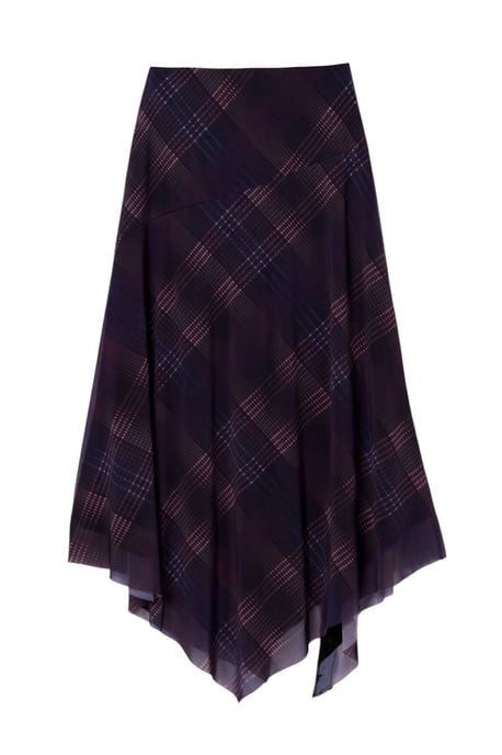 TRENDYOLMİLLA Damen Schwarz Kariert Midi Asymmetrisch Asymmetrisch Röcke - Image 2