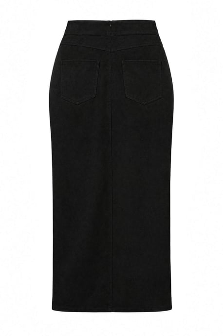 TRENDYOLMİLLA Damen Schwarz Einfarbig Midi Bleistift Rock Röcke - Image 3