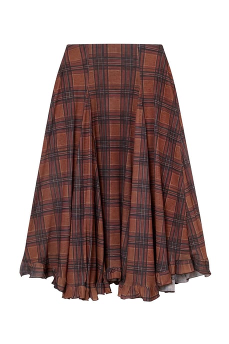 TRENDYOLMİLLA Damen Kariert Midi A-Linie Röcke - Image 1