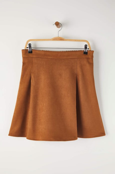 Trendyol Curve Damen Braun Einfarbig Kurz / Mini Große Größen Röcke - Image 4