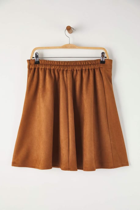 Trendyol Curve Damen Braun Einfarbig Kurz / Mini Große Größen Röcke - Image 5